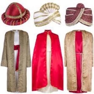 Elegant Red and Gold Men's Costume Set Biblical Magi Three Kings Costume Set